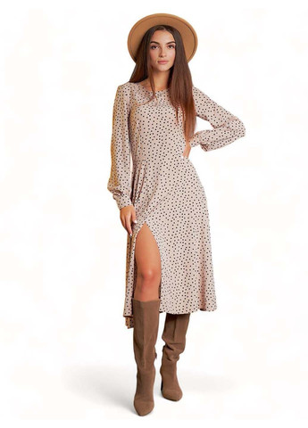 Бежевое повседневный платье Vikamoda