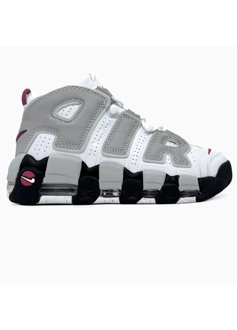 Белые летние кроссовки nike air more uptempo 96 white/gray найк аир мор уптемпо No Brand
