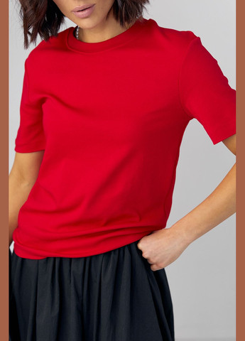 Червона літня базова однотонна жіноча футболка Lurex