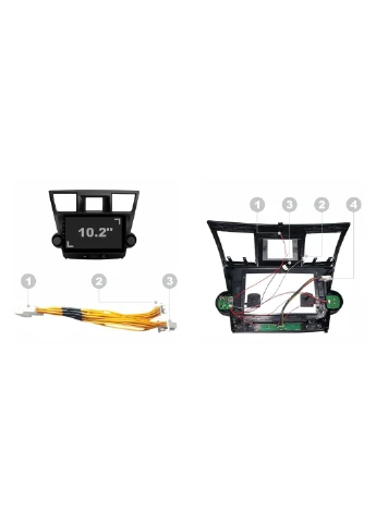 Штатная магнитола CC3 2K 6+128 Gb 360° Toyota Highlander 2 XU40 2007-2013 10" Teyes (378900710)