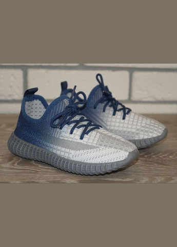 Комбіновані Осінні кросівки текстильні izi для хлопчика білі з синім Blue Rama