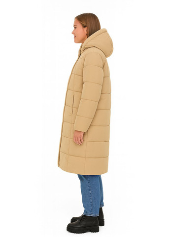 Коричневая зимняя женская зимняя длинная коричневая куртка (wkl3) No Brand