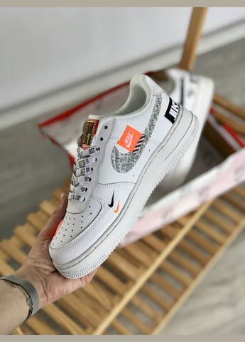Кроссовки женские Nike Air Force 1 Low Just Do It White | Найк Аир форс 1 низкие белые No Brand белые демисезоны (307397790)