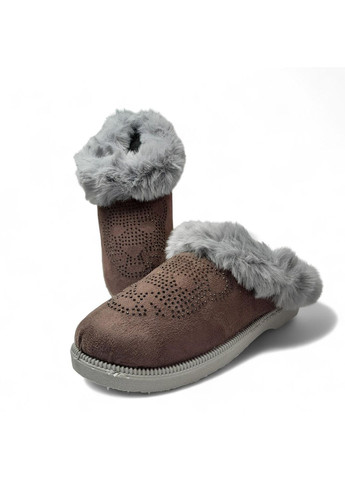 Коричневые женские теплые домашние тапочки progress коричневого цвета размер 41 (26 см) Progres