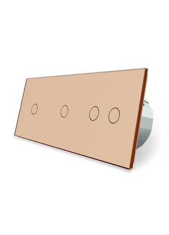 Розумний сенсорний ZigBee вимикач 4 сенсора (1-1-2) золото скло (VL-C701Z/C701Z/C702Z-13) Livolo (370985006)