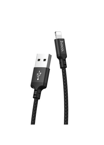 Кабель X14 USB to iP 2A, 1m, nylon, алюминиевые подключения, Black Hoco (300678798)