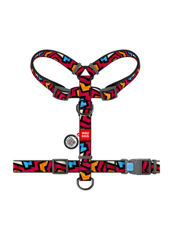 Шлея для собак анатомічна H-подібний Nylon Графіті пластиковий фастекс М Ш 20 мм А 40-70 В 50-80 WAUDOG (292175262)