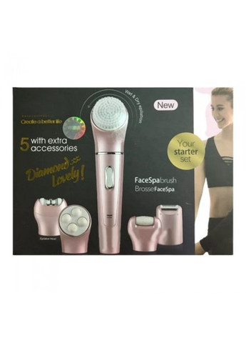 Жіночий епілятор масажер багатофункціональний 5 в 1 на акумуляторі DSP 70153A Рожевий No Brand (323486345)