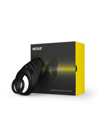 Вибро-эрекционное кольцо Enhance с петлей на мошонку, с рельефным стимулятором, черное Nexus (289784566)