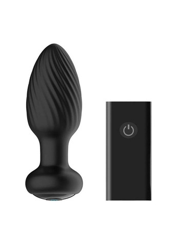 Анальна пробка з вібрацією рельєфна з дистанційним пультом Tornado чорна, 9.6 х 3.3 см Nexus (297131550)