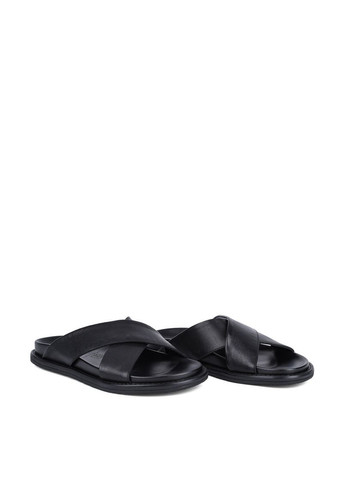 Черные мужские шлепанцы 24701-2 черная кожа Miguel Miratez