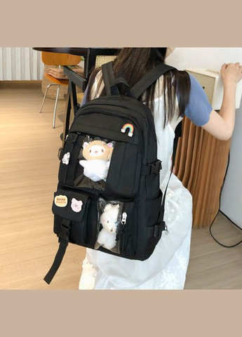 Рюкзак 10456 мужской женский детский школьный портфель черный No Brand (326487522)