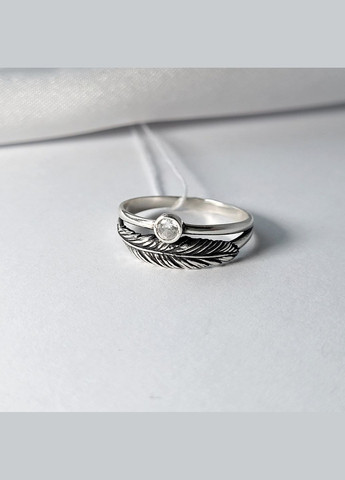 Сребряное кольцо Перо с Белым камнем размер серебро 925 пробы черненное 81741б 1.83г No Brand (326602748)