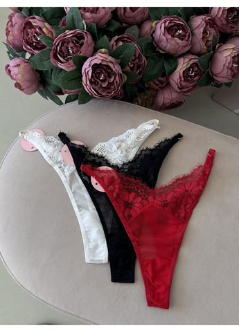 Стринги мереживні зі шлейками чорні Vanilya Secret (365267950)