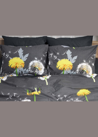 Комплект постельного белья семейный 143х210х2 наволочки 2х40х60 Бязь Gold Люкс (MS-820000930) Moon&Star Dandelion Black (285717234)