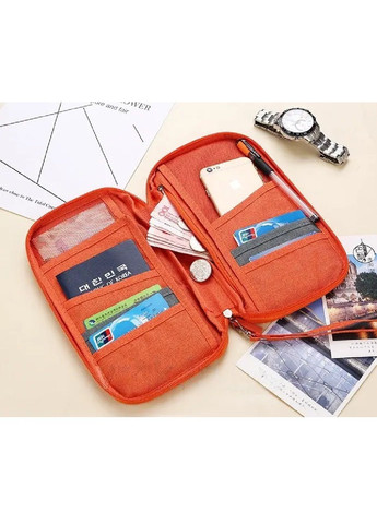 Дорожный органайзер сумка клатч для хранения документов банковских карт билетов 25.5х15х3 см (477002-Prob) Серый Unbranded (293242094)