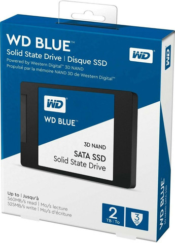 Твердотельный внутренний SSD накопитель SATA 2TB (WDS200T2B0A) WD Blue 2.5 SATA III Western Digital (292324195)