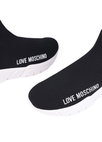 Осенние женские ботинки ja15343g1l242jliz40 черный ткань Love Moschino тканевые