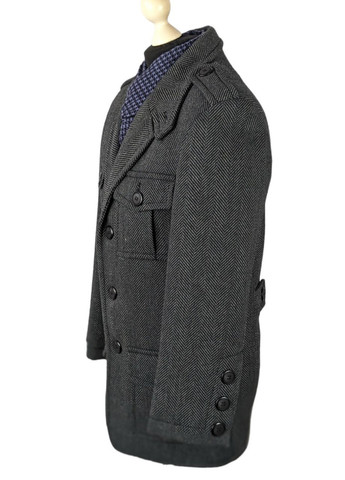 Серое демисезонное Полупальто мужское 05.13 межсезонное зимнее черное Borenia