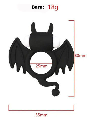 Кільце ерекційне BATMAN з вібростимуляцією клітора, чорний силікон We Love (362590017)