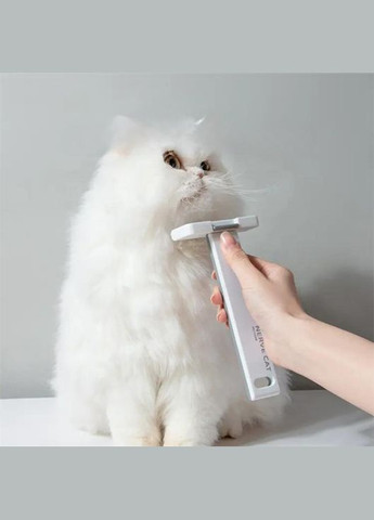 Фурминатор для удаления шерсти кошек и собак Cat закруглённый, расческа-триммер с кнопкой очистки M Nerve (299915477)