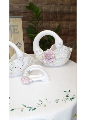 Керамічна цукерниця Лебідь з трояндою No Brand (358930906)