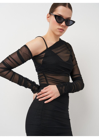 Черное коктейльное платье-футболка Missguided однотонное