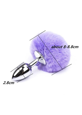 Металева анальна пробка Кролячий хвостик білий No Brand (316696800)