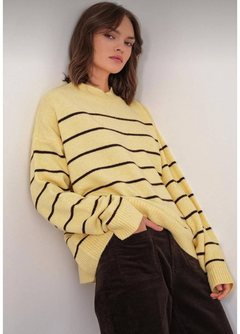 Жовтий демісезонний універсальний в'язаний светр турецького виробництва (заміри в описі) GD/GL Модний простір