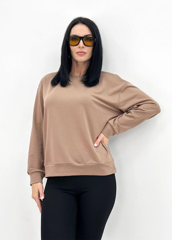 Кавовий базовий світшот із двонитки Fashion Girl (300850214)