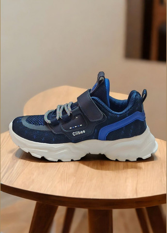 Синій всесезон кросівки для хлопчиків текстильні 989 сині з блакитним Clibee
