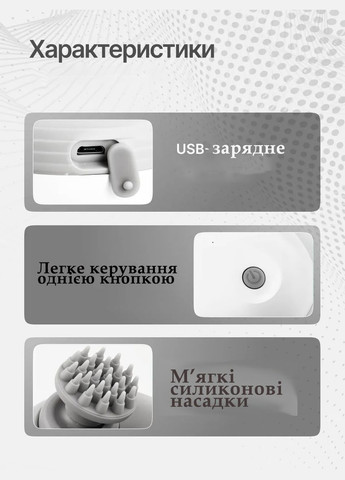 Масажер для голови та тіла AND9 для глибокого масажу та стимуляції росту волосся Білий Good Idea (333654139)