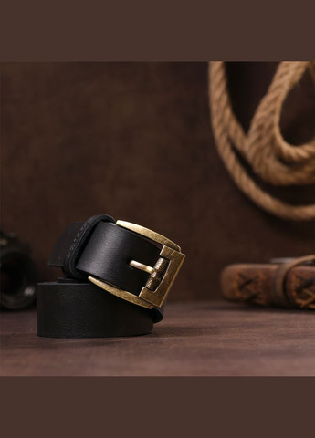 Чоловічий ремінь шкіряний 00001 Чорний Shvigel (302971820)