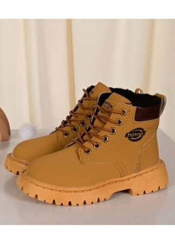 Зимние ботинки детские зимние коричневые Red Sun на шнурках