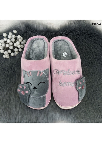 Сиреневые тапочки женские домашние с котиками Lion