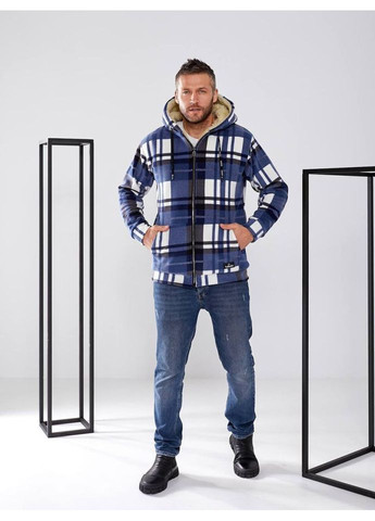 Синяя демисезонная флисовая куртка мужская об-068/1 ( ) No Brand