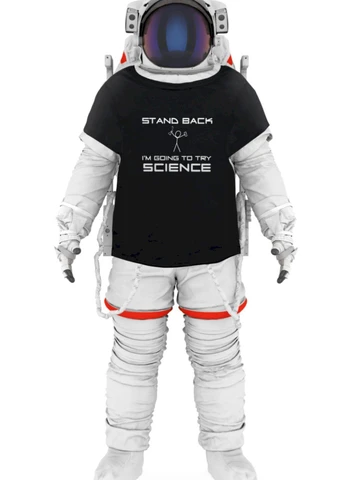 Черная футболка мужская черная "stand back. i`m going to try science" Trace of Space