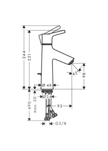 Смеситель для раковины TALIS S, врезной Hansgrohe (401873696)