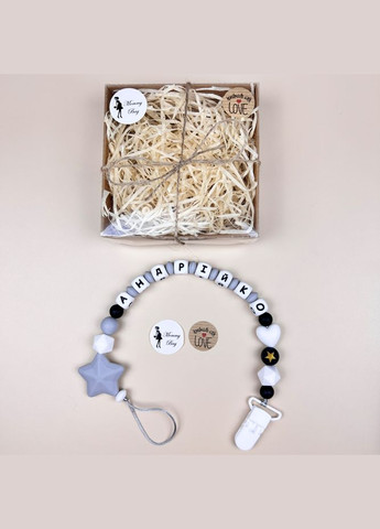 Именный силиконовый грызунок Енотик серый Mommy Bag (280942004)