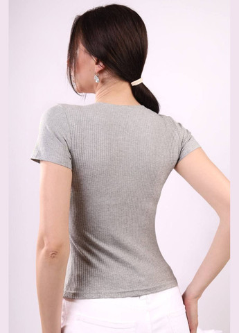 Серая летняя футболка женская летняя с рисунком с коротким рукавом No Brand