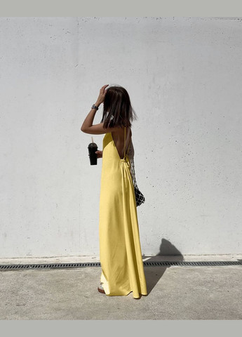 Желтое повседневный платье DK/DL Мода без кордонів однотонное