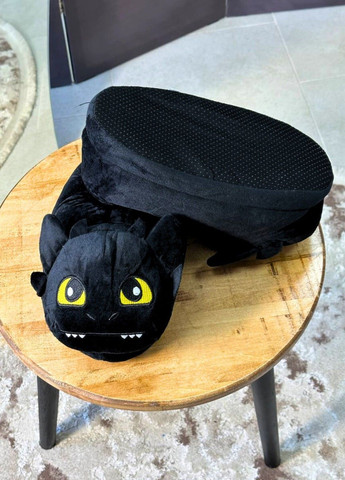 Капці для підлітків та дорослих Беззубик чорний плюшеві Lalapka (363975892)