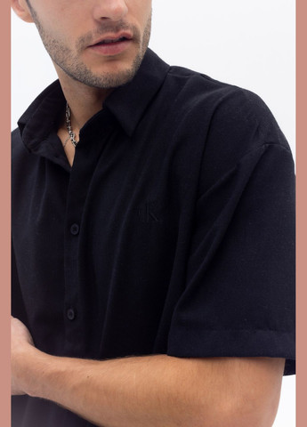 Черная классическая, повседневный, кэжуал рубашка Vakko