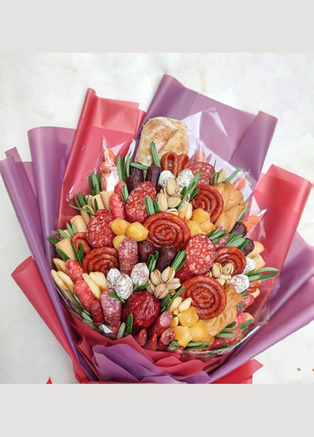 Смачний букет з ковбасками та сиром. Подарунок чоловіку. Подарунковий набір No Brand (307252674)