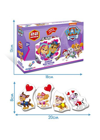 Магніти "Щасливий день" Щенячий патруль Magdum ML4034-04, 22 магніти No Brand (330606960)