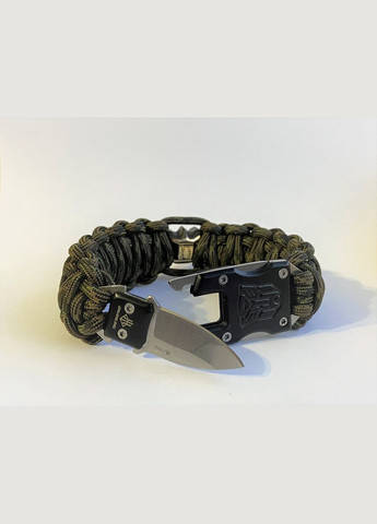 Браслет с ножом и гербом Украины латунь из паракорда плетение королевская кобра под заказ + брелок в подарок No Brand (341738828)