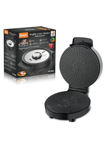 Электрическая вафельница R.565 с антипригарным покрытием и конусом для трубочек RAF (364663932)