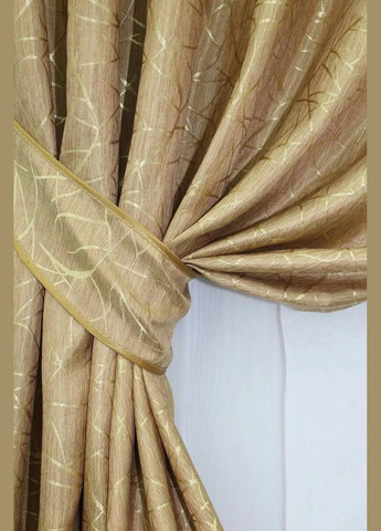 Набір штори для спальні Золотистий жакард 300x270 см (Е101108B-32) No Brand (306633715)