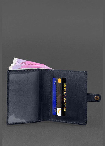 Шкіряна обкладинка-портмоне для посвідчення офіцера 11.0 темно-синя (A-027856) BlankNote (329186686)