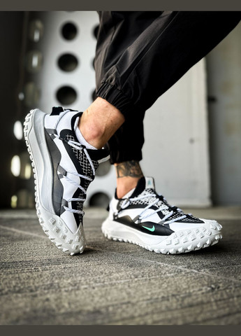 Черно-белые всесезонные кроссовки мужские nike acg mounth fly gore-tex black white | найк асж маунс флай черные белые No Brand